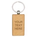 Echo Rectangle Beechwood Keyring 55mm