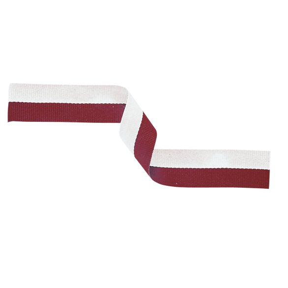 MR29.jpg Medal Ribbon Maroon & White 395x22mm - Image 1