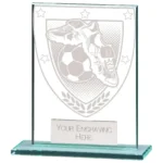 Millennium Football Boot & Ball Jade Glass Award