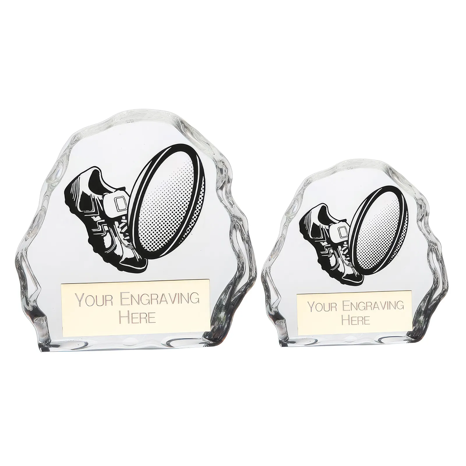 CR22239 Mystique Rugby Glass Award - Image 1