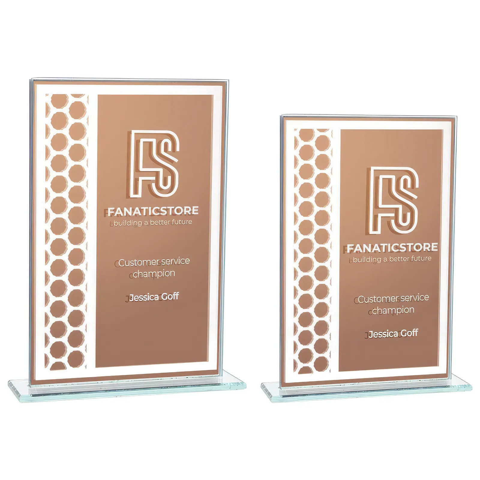 CR23078 Titanium Mirrored Glass Award Bronze - Image 1