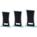 Eternal Glass Award Black & Cracked Silver