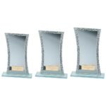 Eternal Glass Award Blue & Cracked Silver