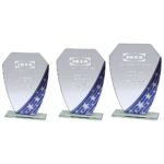 Starlight Hex Jade Glass Award Blue