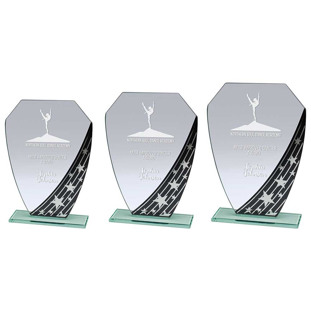 CR24368.jpg Starlight Hex Jade Glass Award Black (5mm Thick) - Image 1