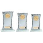 Eternal Multisport Glass Award Blue & Cracked Silver