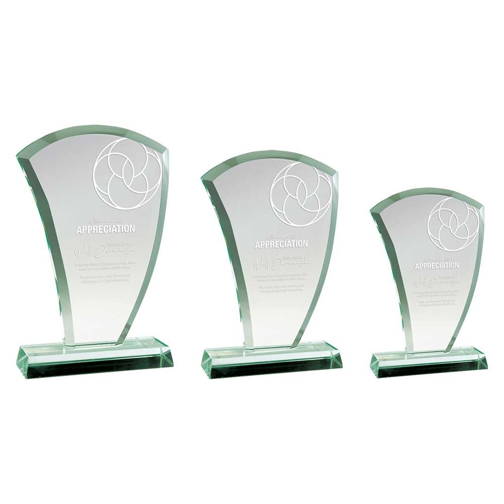 CR25236.jpg The Wave Jade Glass Award - Image 1