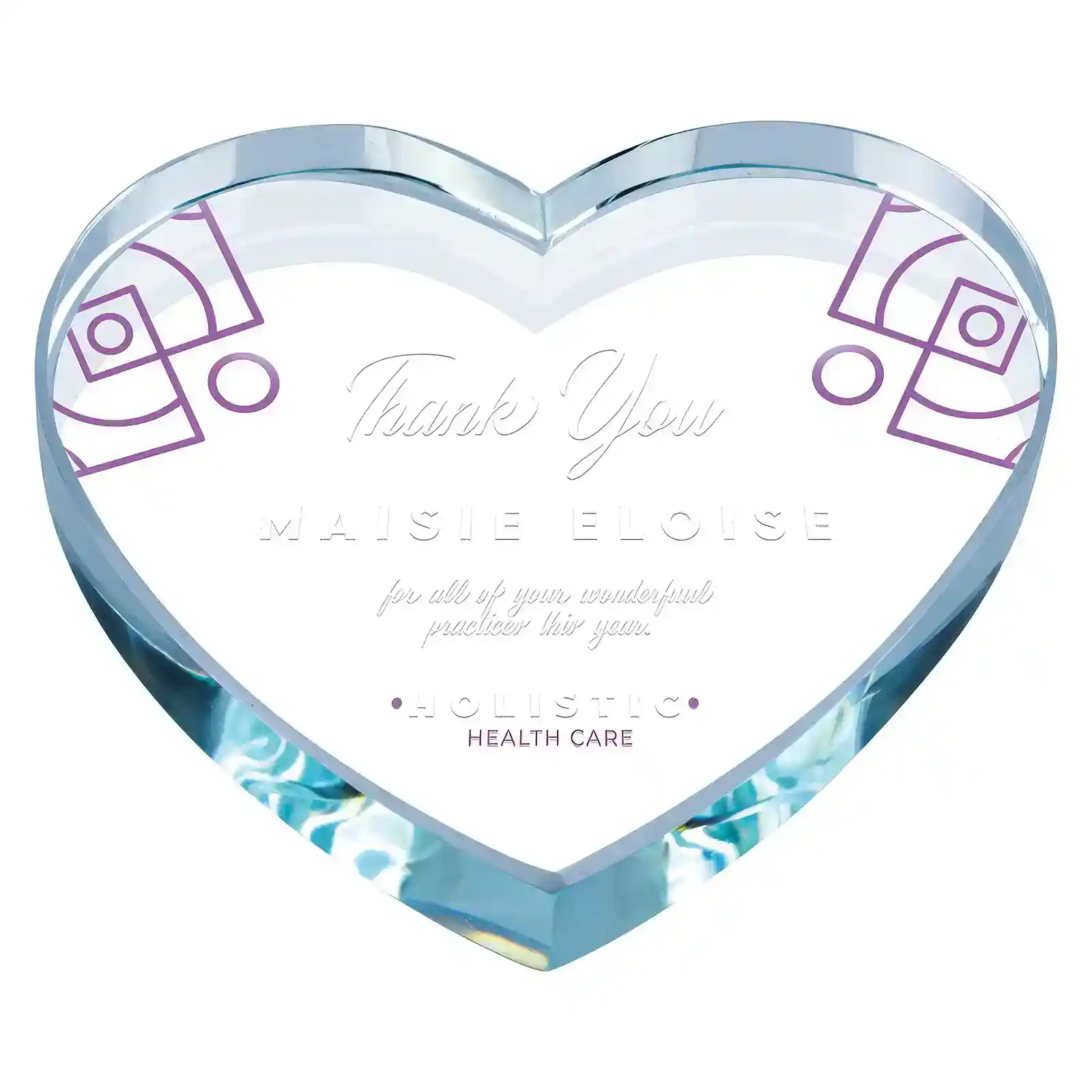 CR25422A Valentine Glass Paperweight 100mm (15mm Width) - Image 1