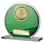 Seismic Superstar Football Circle Plaque Green & Silver
