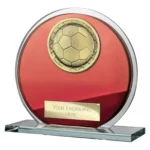 Seismic Superstar Football Circle Plaque Red & Silver