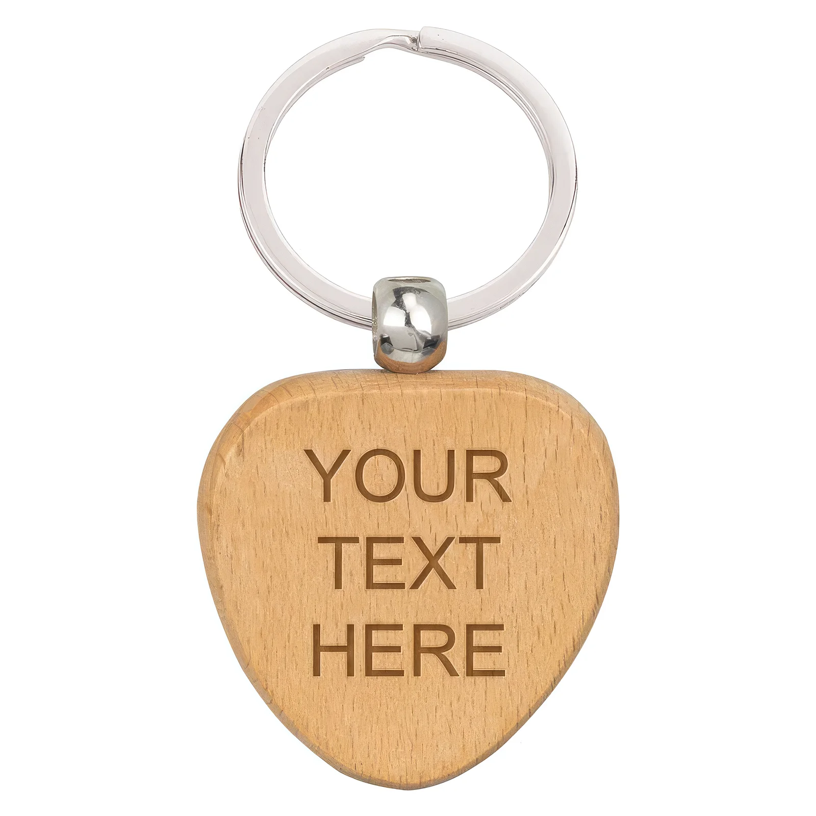 KW25413A Echo Heart Beechwood Keyring 40mm - Image 1