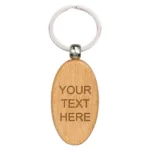 Echo Oval Beechwood Keyring 55mm