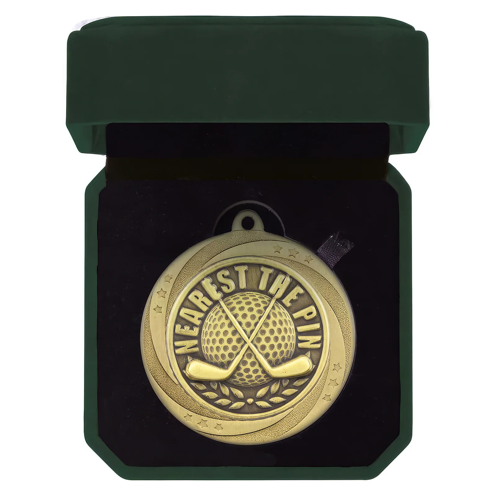 MB25185G Superstar Nearest the Pin Medal & Box Gold 60mm - Image 1