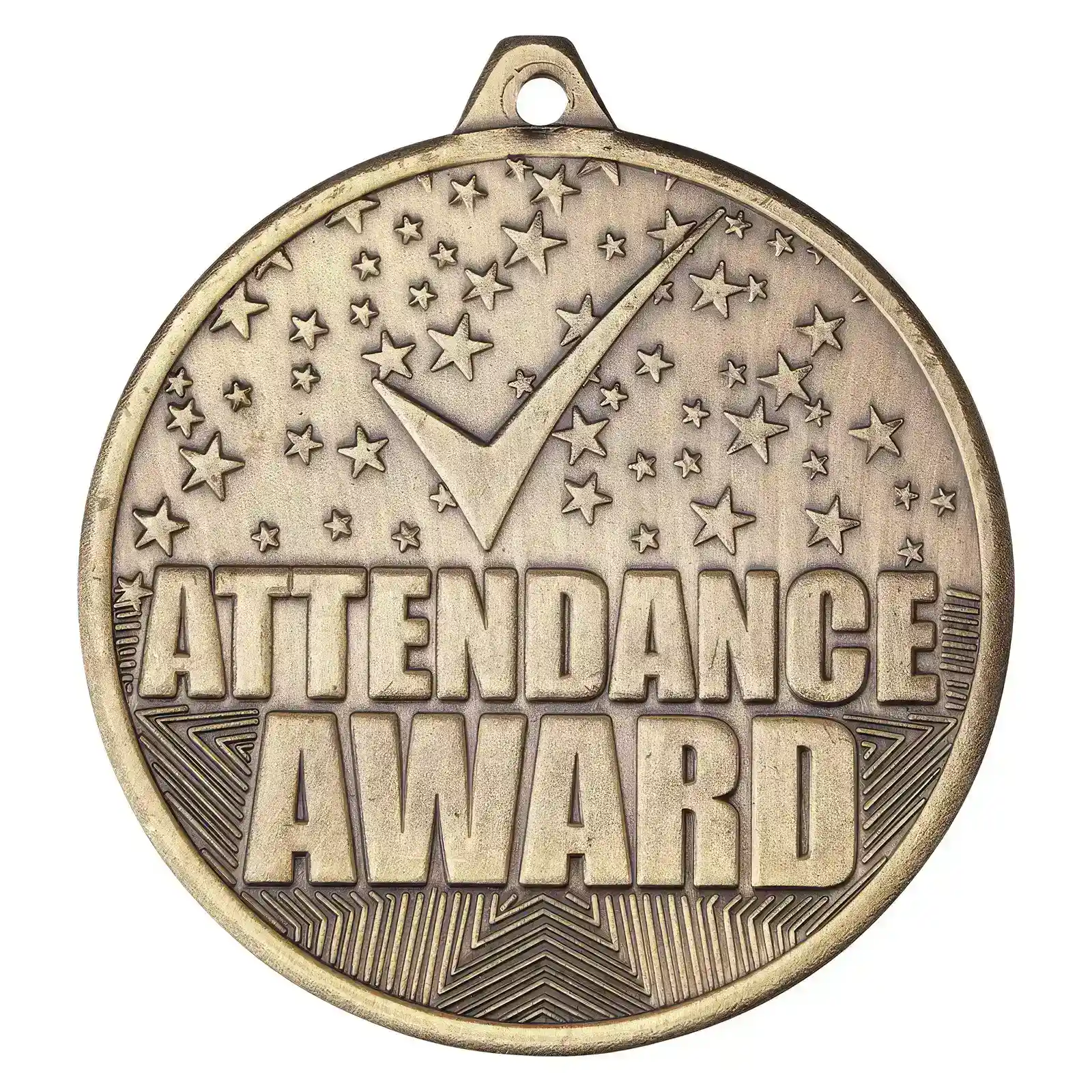 MM19040G Cascade Attendance Iron Medal Antique Gold 50mm - Image 1