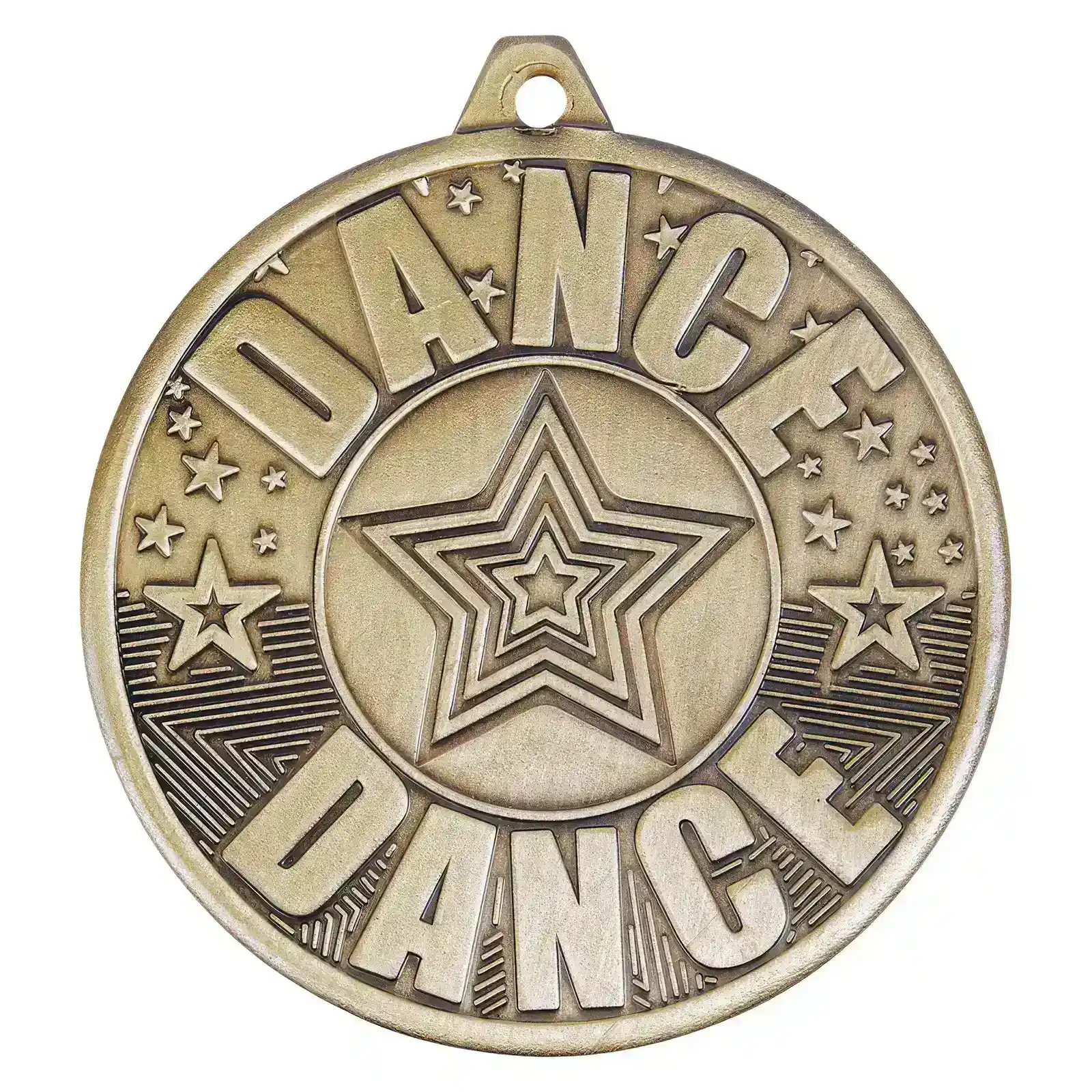 MM19041G Cascade Dance Iron Medal Antique Gold 50mm - Image 1