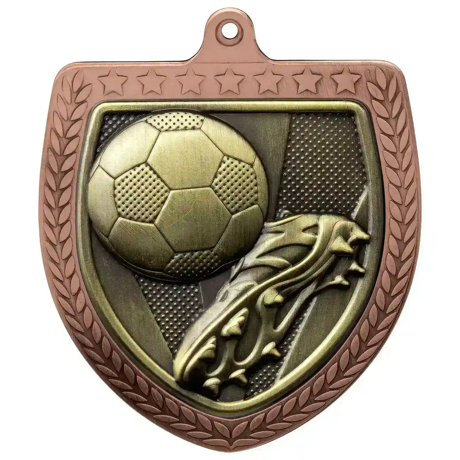 MM24195 Cobra Football Boot & Ball Shield Medal - Image 1