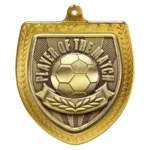 Cobra Football Player of the Match Shield Medal Gold 75mm