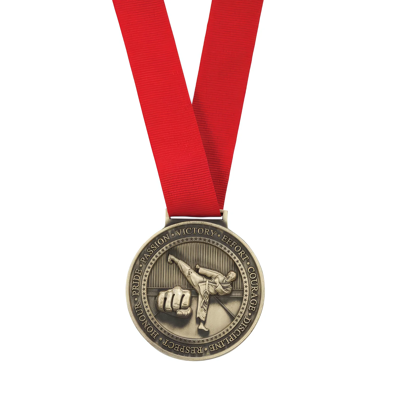 MR16065A Olympia Medal Ribbon Stitched Red 400x25mm - Image 1
