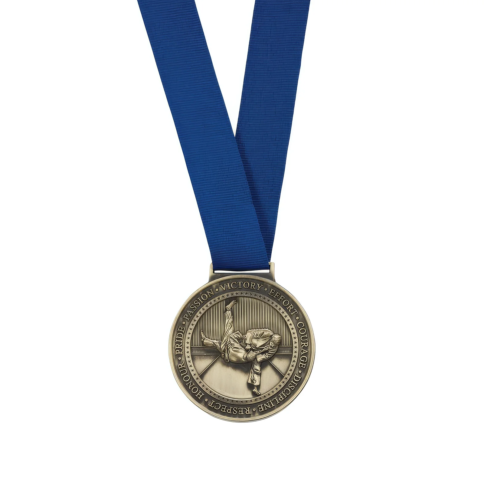 MR16067A Olympia Medal Ribbon Stitched Blue 400x25mm - Image 1
