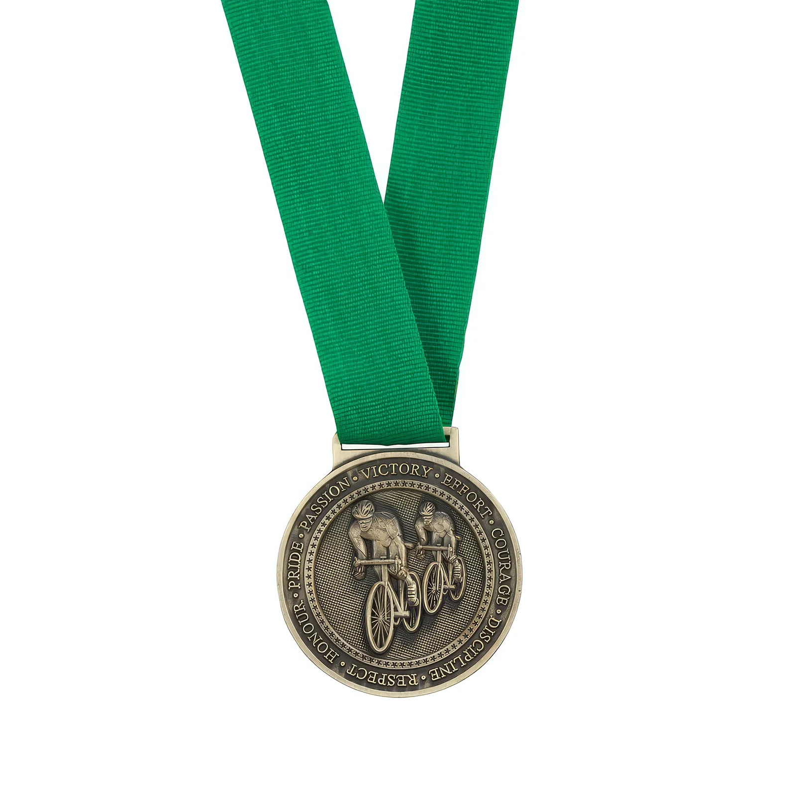 MR16068A Olympia Medal Ribbon Stitched Green 400x25mm - Image 1