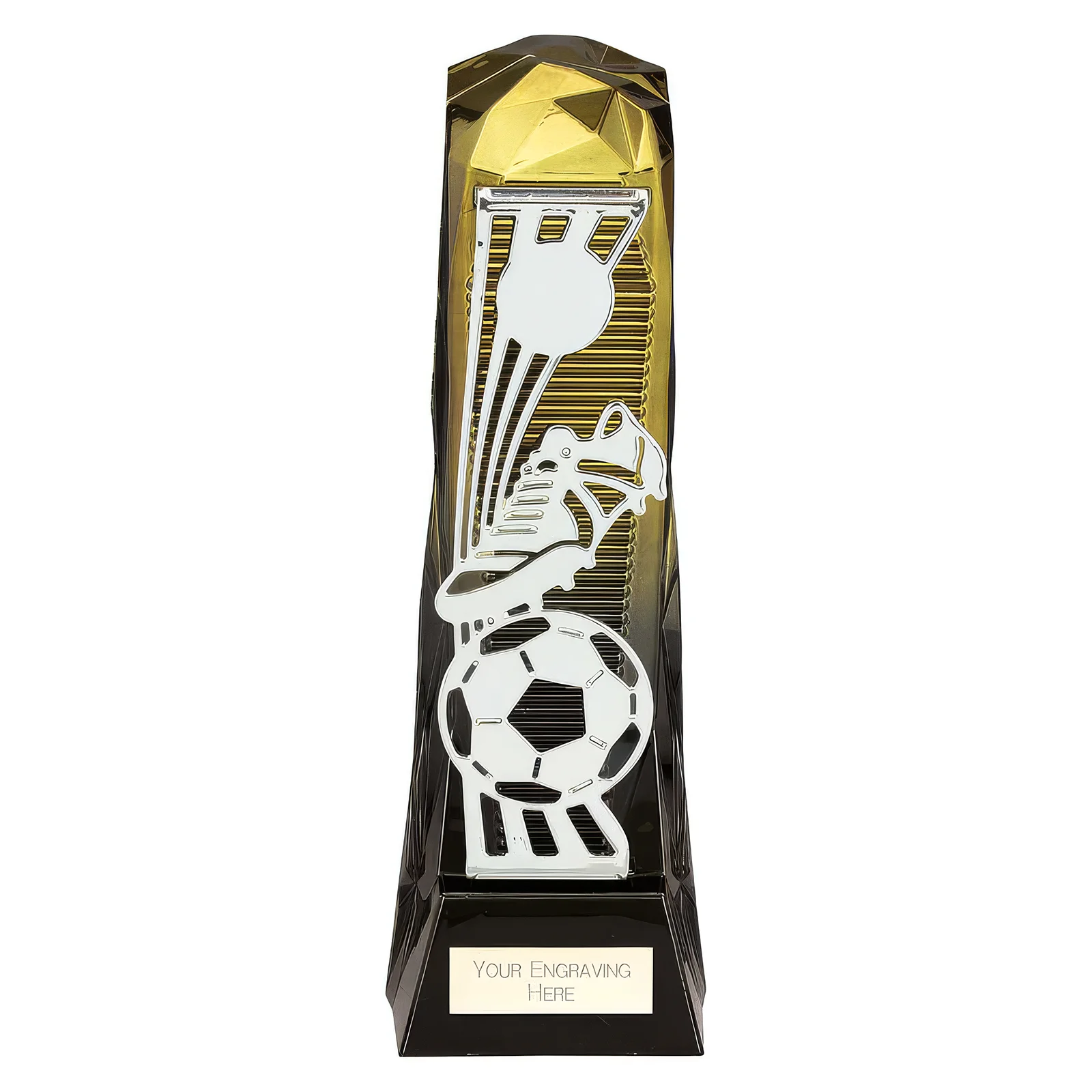 PA24020A Shard Football Award Fusion Gold & Carbon Black 230mm - Image 1