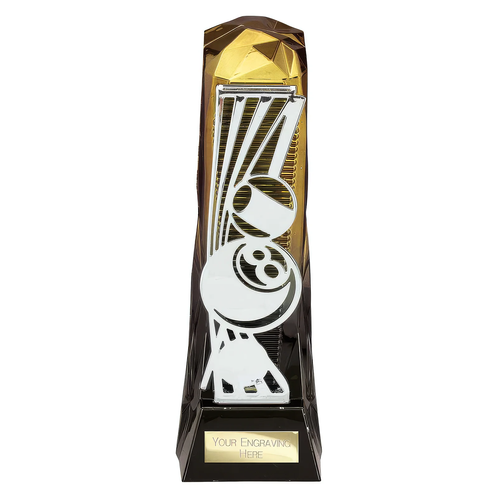 PA24022A Shard Pool Award Fusion Gold & Carbon Black 230mm - Image 1