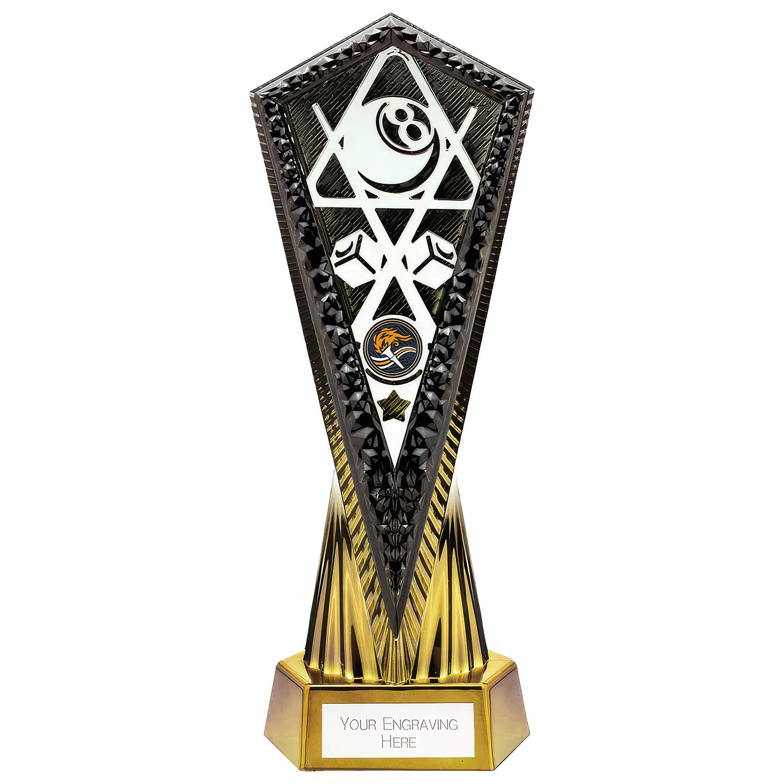 PA24028A Inferno Pool Award Carbon Black & Fusion Gold 270mm - Image 1