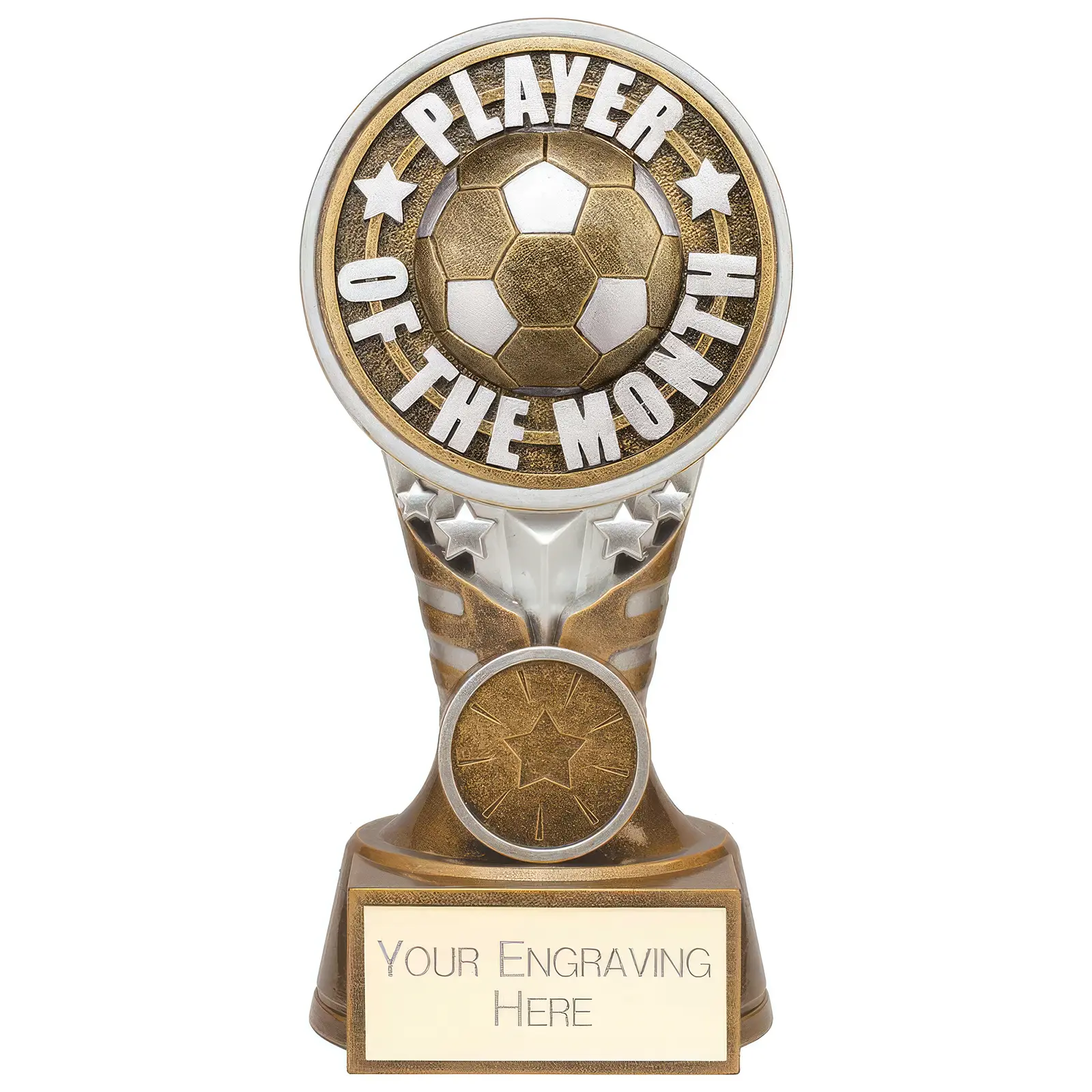 PA24163 Ikon Tower Player of the Month Award Antique Silver & Gold - Image 1