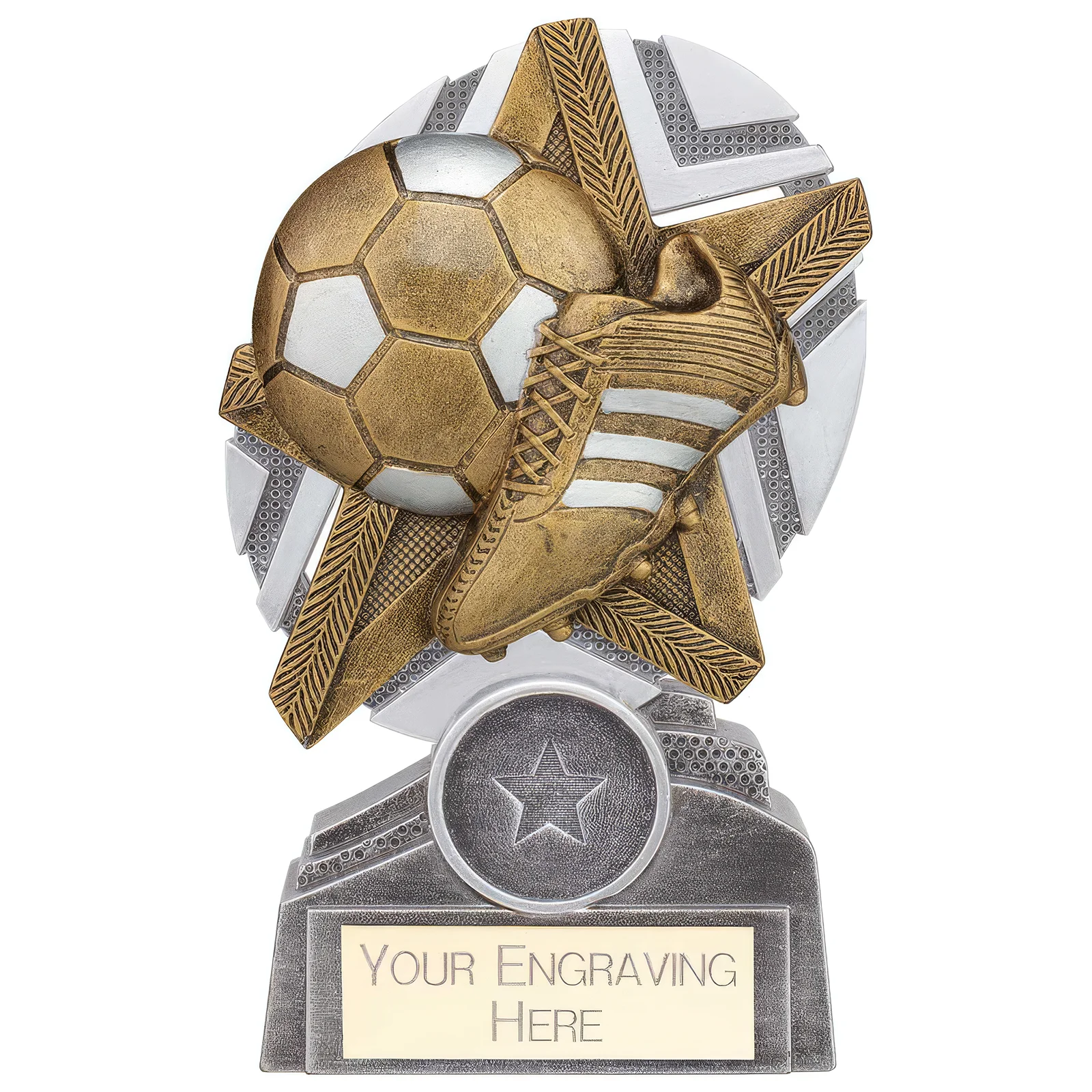 PA24241 The Stars Football Plaque Award Silver & Gold - Image 1