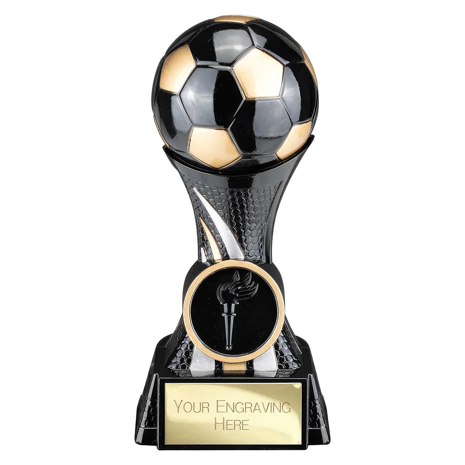 PA25034 Attack Strike Football Award Carbon Black & Fusion Gold - Image 1