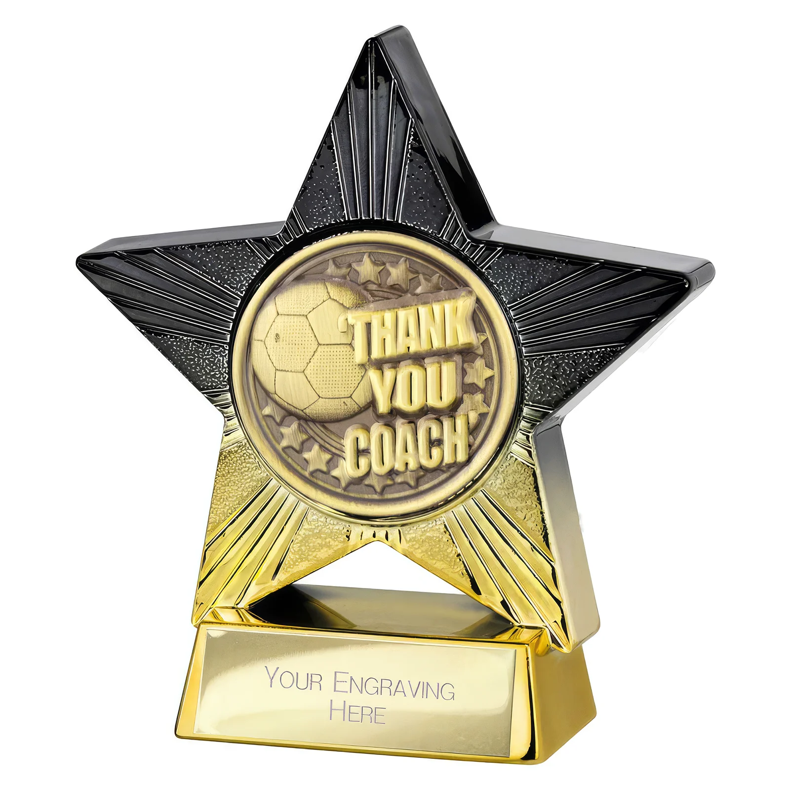 PA25059 Superstar Thank you Coach Award Black & Gold - Image 1