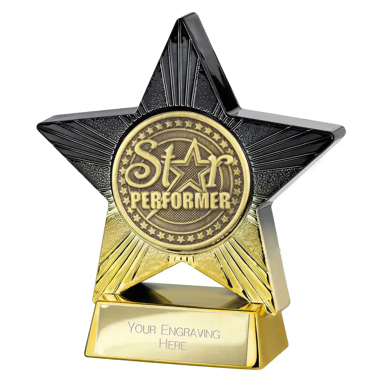 PA25168 Superstar Star Performer Award Black & Gold - Image 1