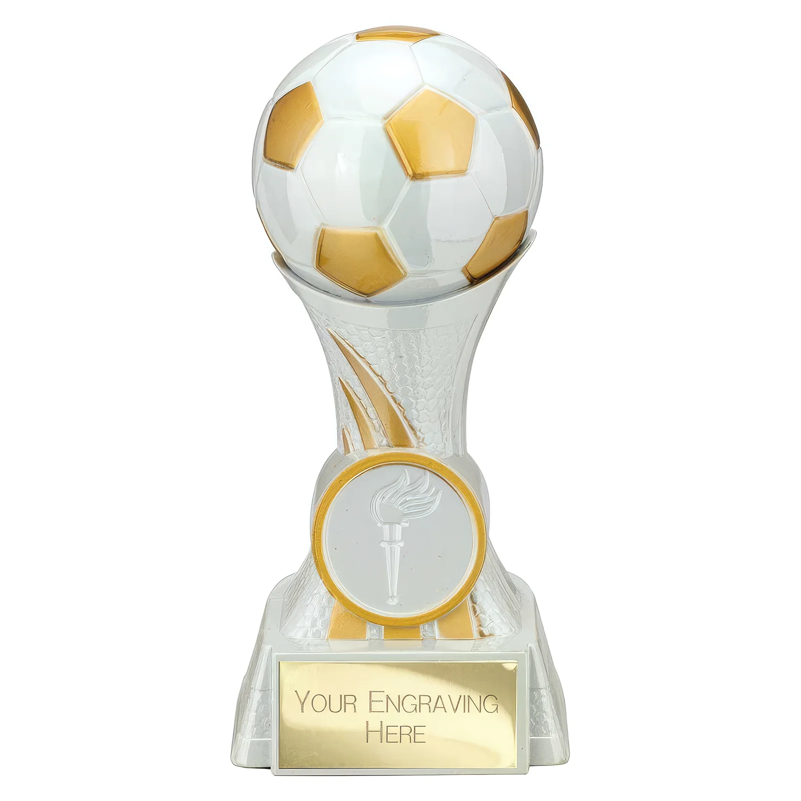 PA25273 Attack Strike Football Award White & Gold - Image 1
