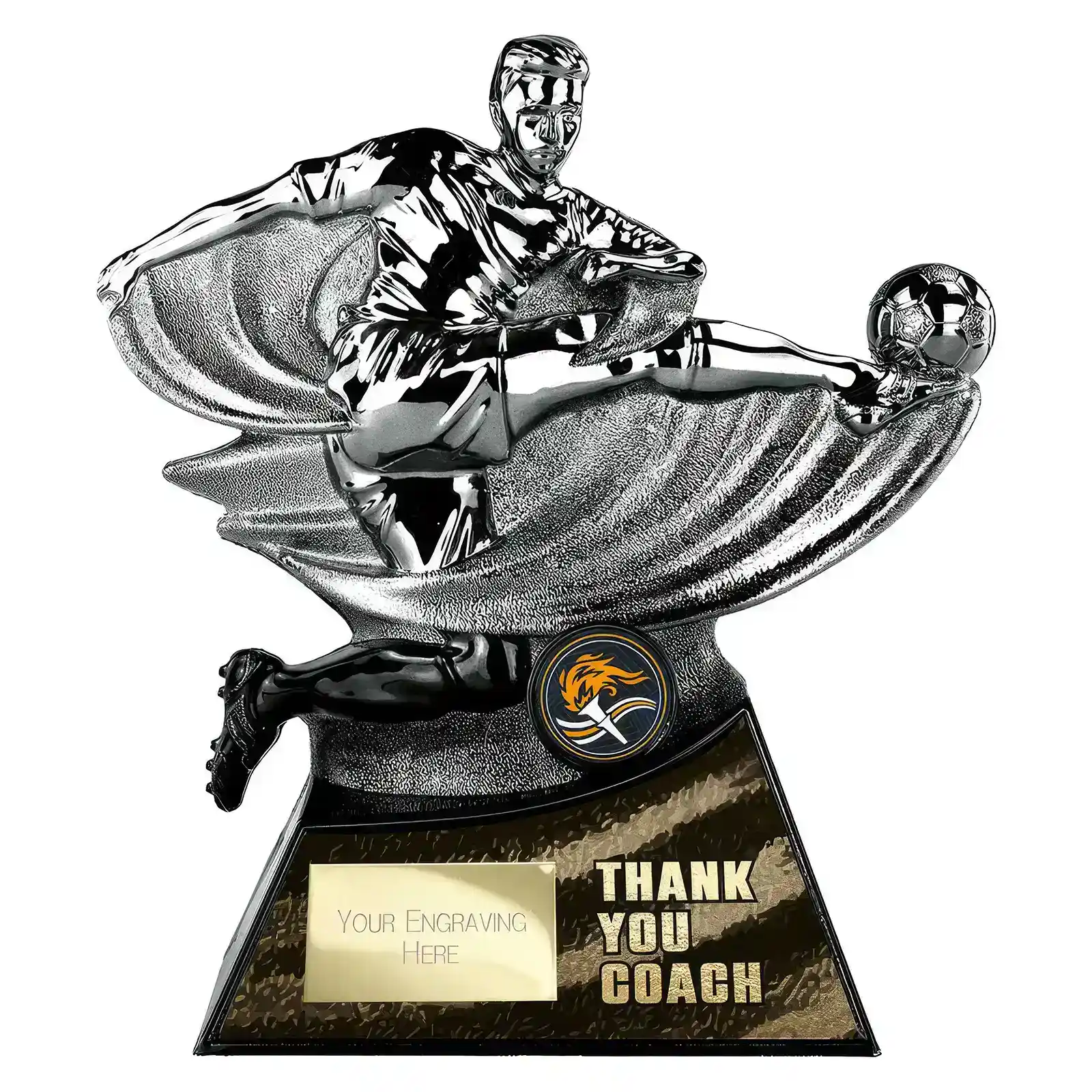 PA26194 Power Strike Football Thank You coach Gunmetal & Black - Image 1