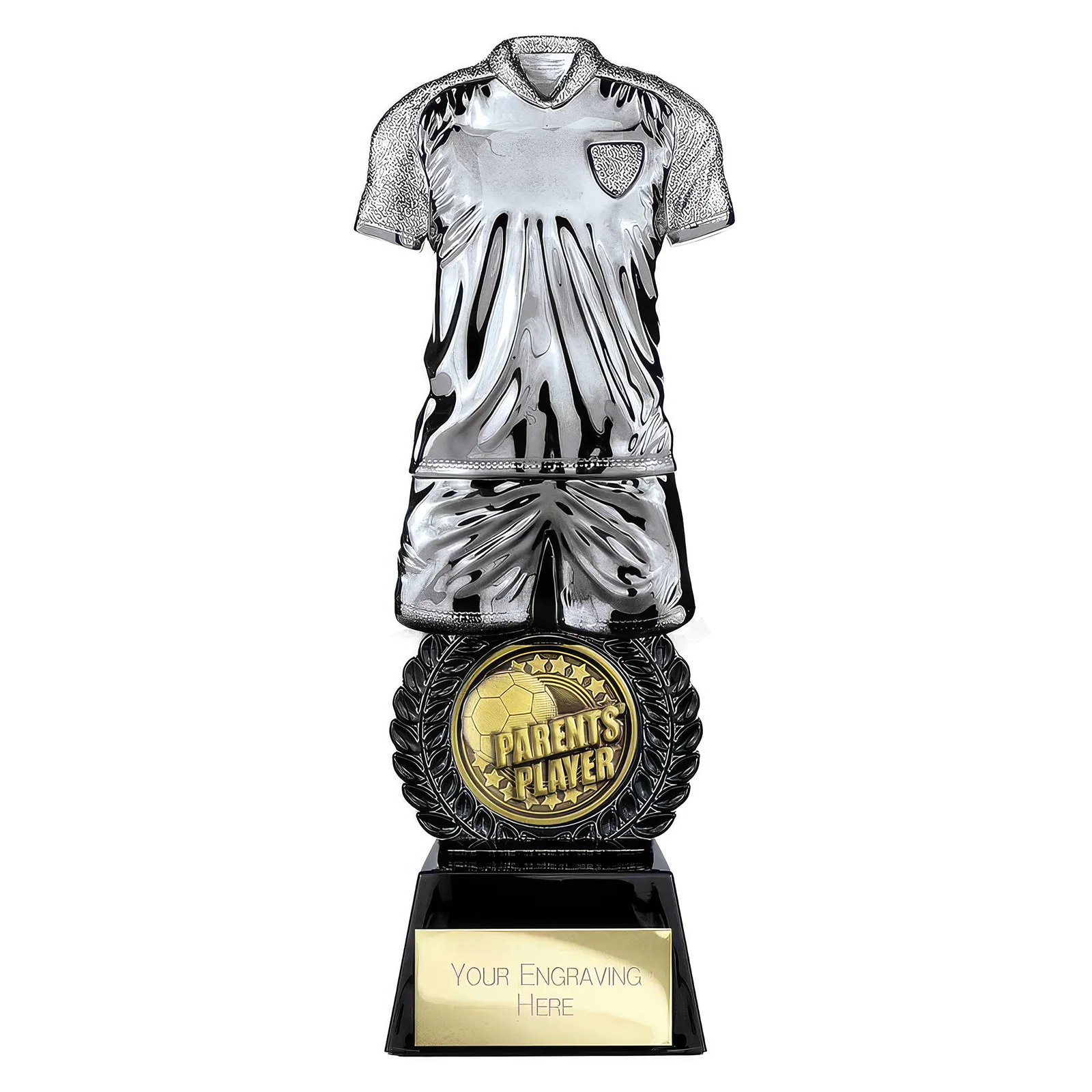 PC25054A Intensity Football Parents Player Award Gunmetal & Carbon Black 260mm - Image 1