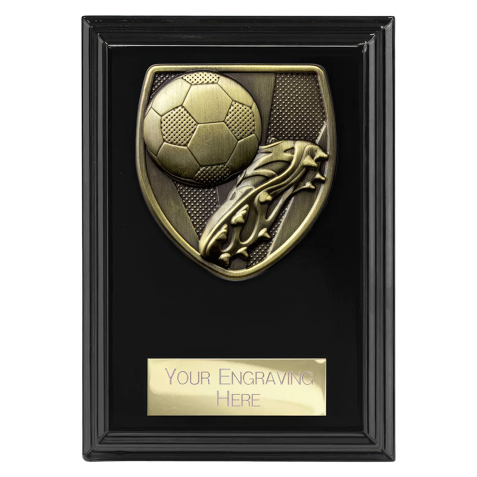 PL24195 Cobra Plaque Football Boot & Ball Award Epic Black - Image 1