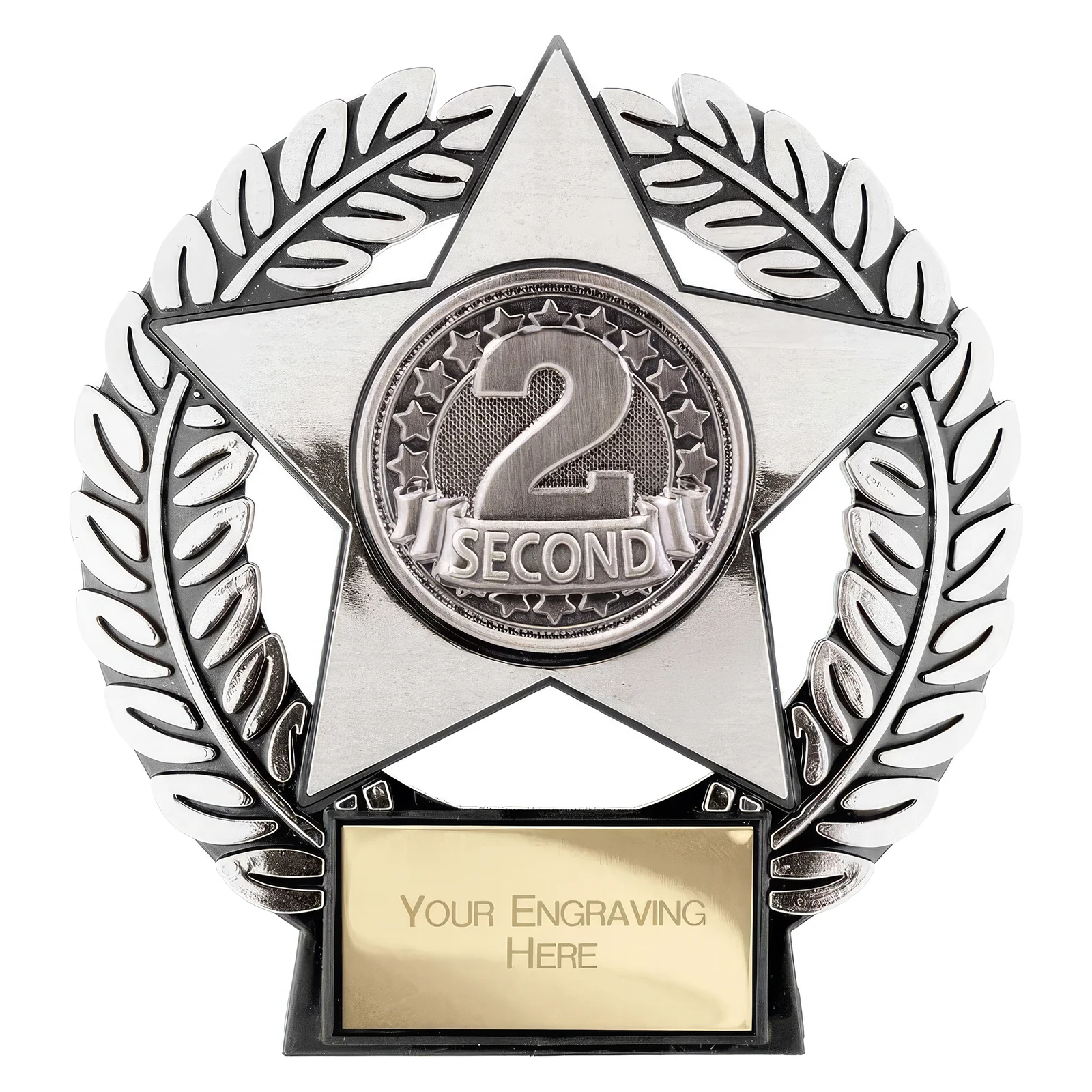 PL25161S Emperor Star 2nd Place Plaque Silver 120mm - Image 1