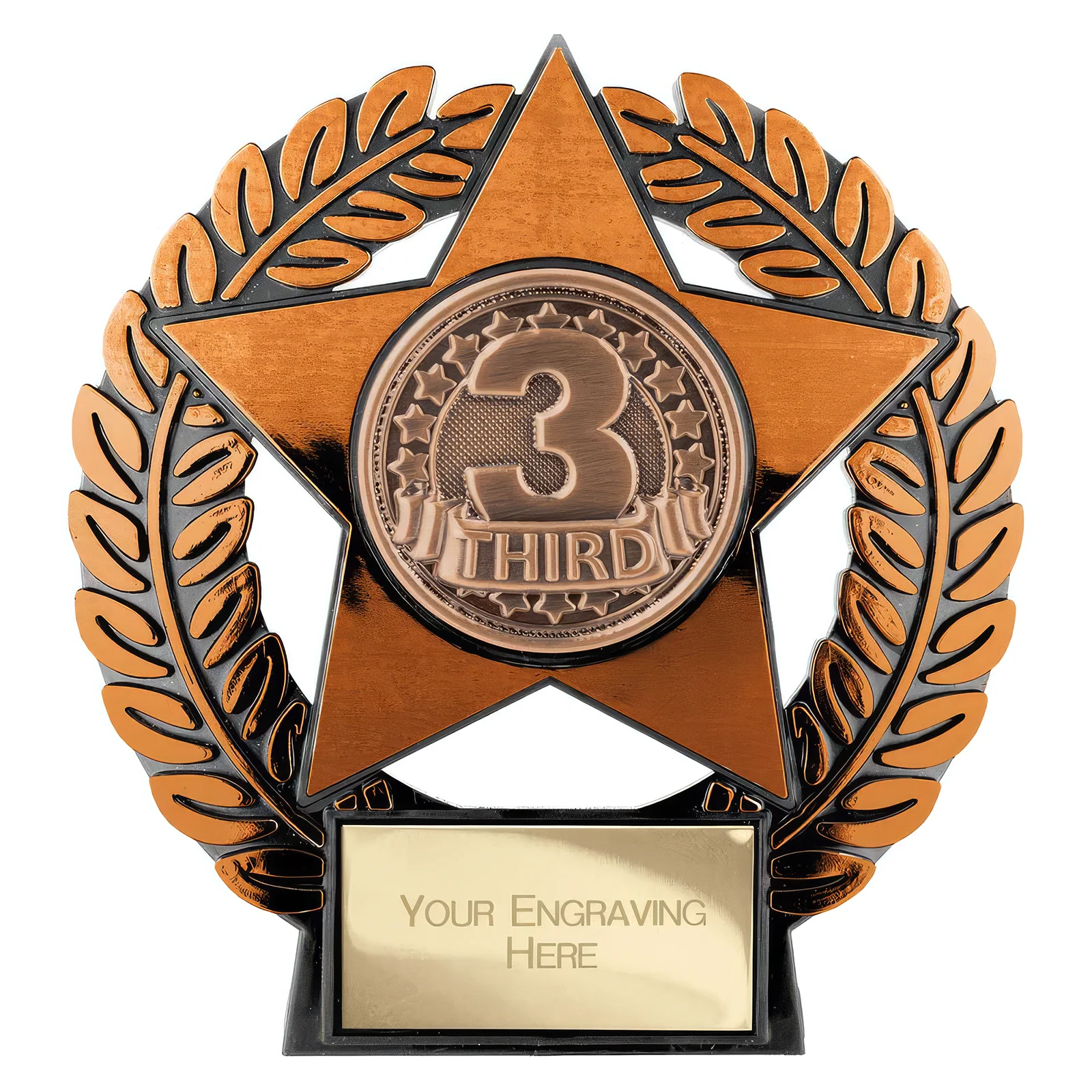 PL25162B Emperor Star 3rd Place Plaque Bronze 120mm - Image 1