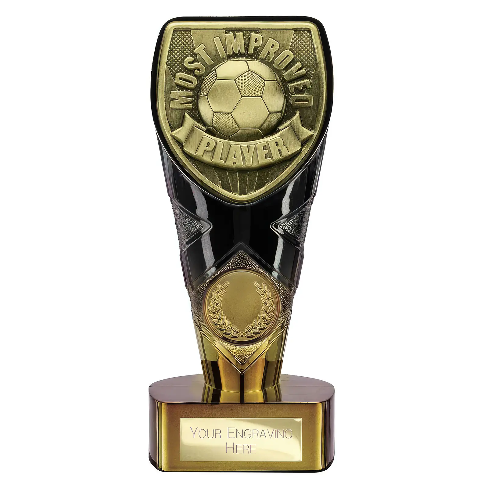 PM25107 Fusion Cobra Most Improved Player Award Black & Gold - Image 1
