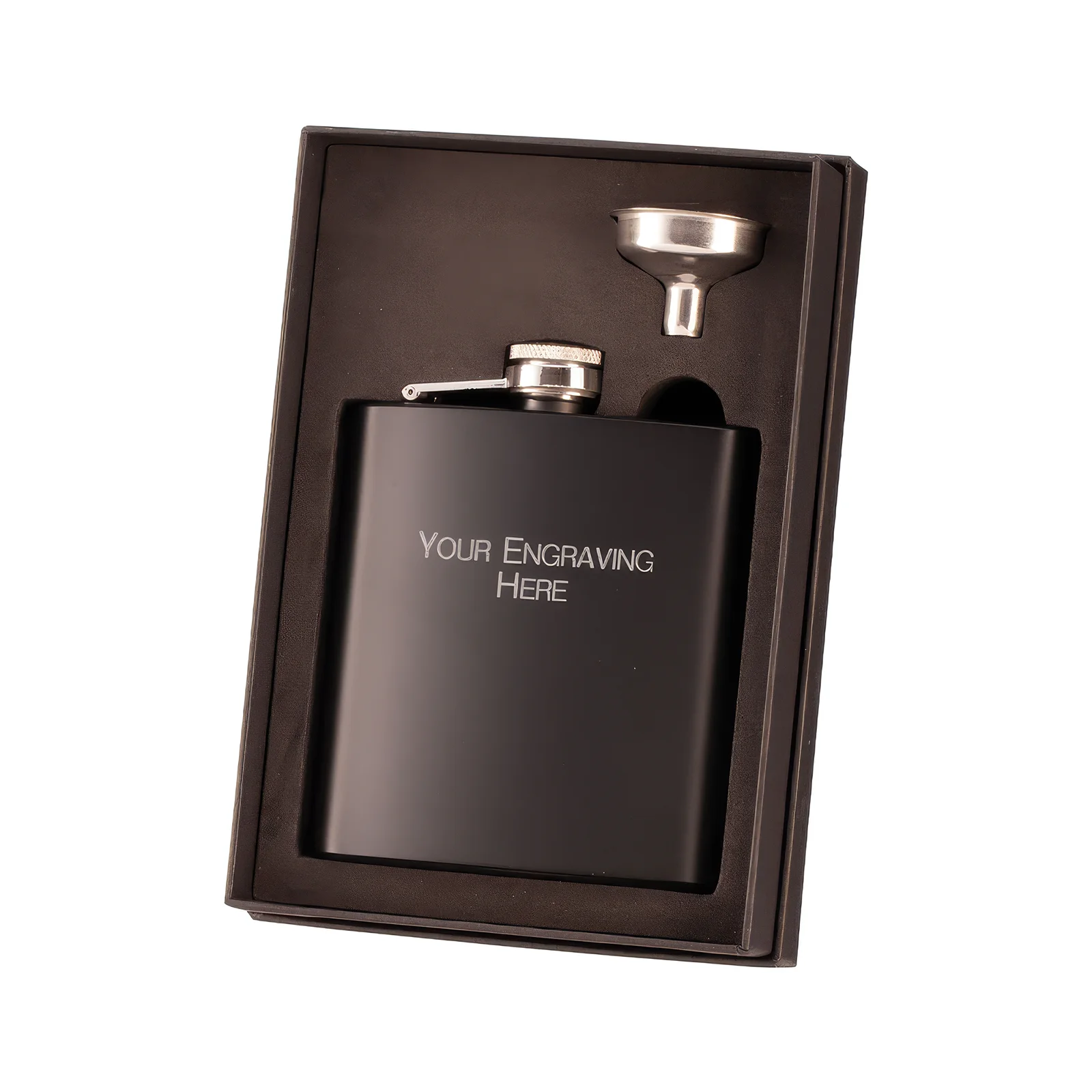 PP22334A Noir Hip Flask Black/Silver 115mm - Image 1