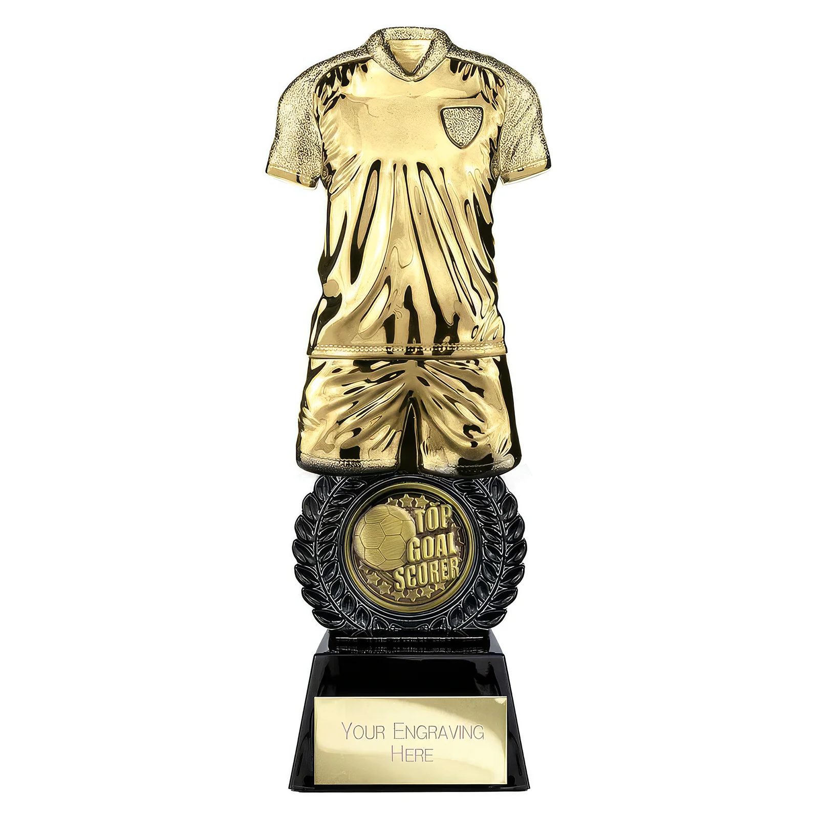 PT25060A Intensity Football Top Scorer Award Gold & Carbon Black 260mm - Image 1