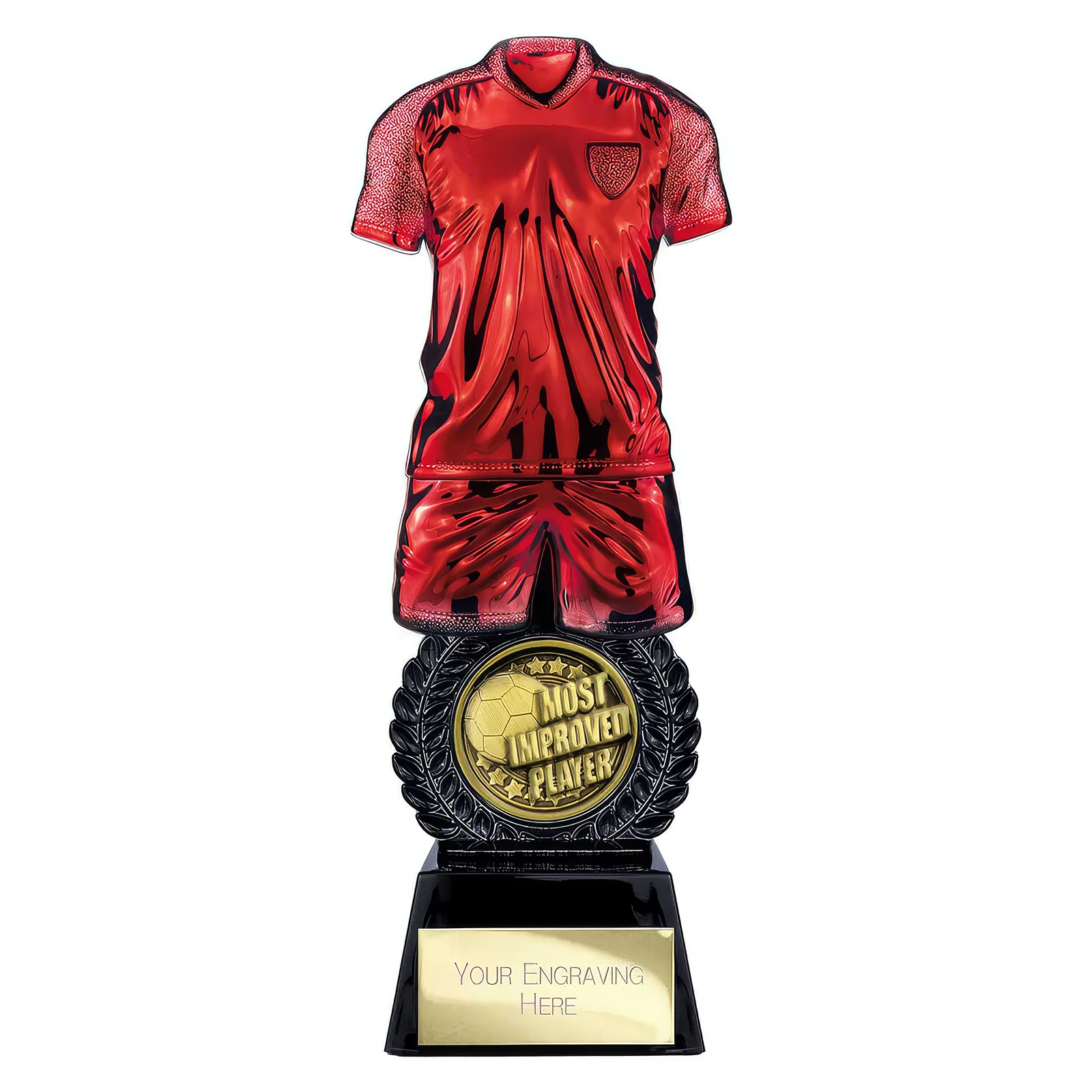PV25053A Intensity Football Most Improved Award Red & Carbon Black 260mm - Image 1