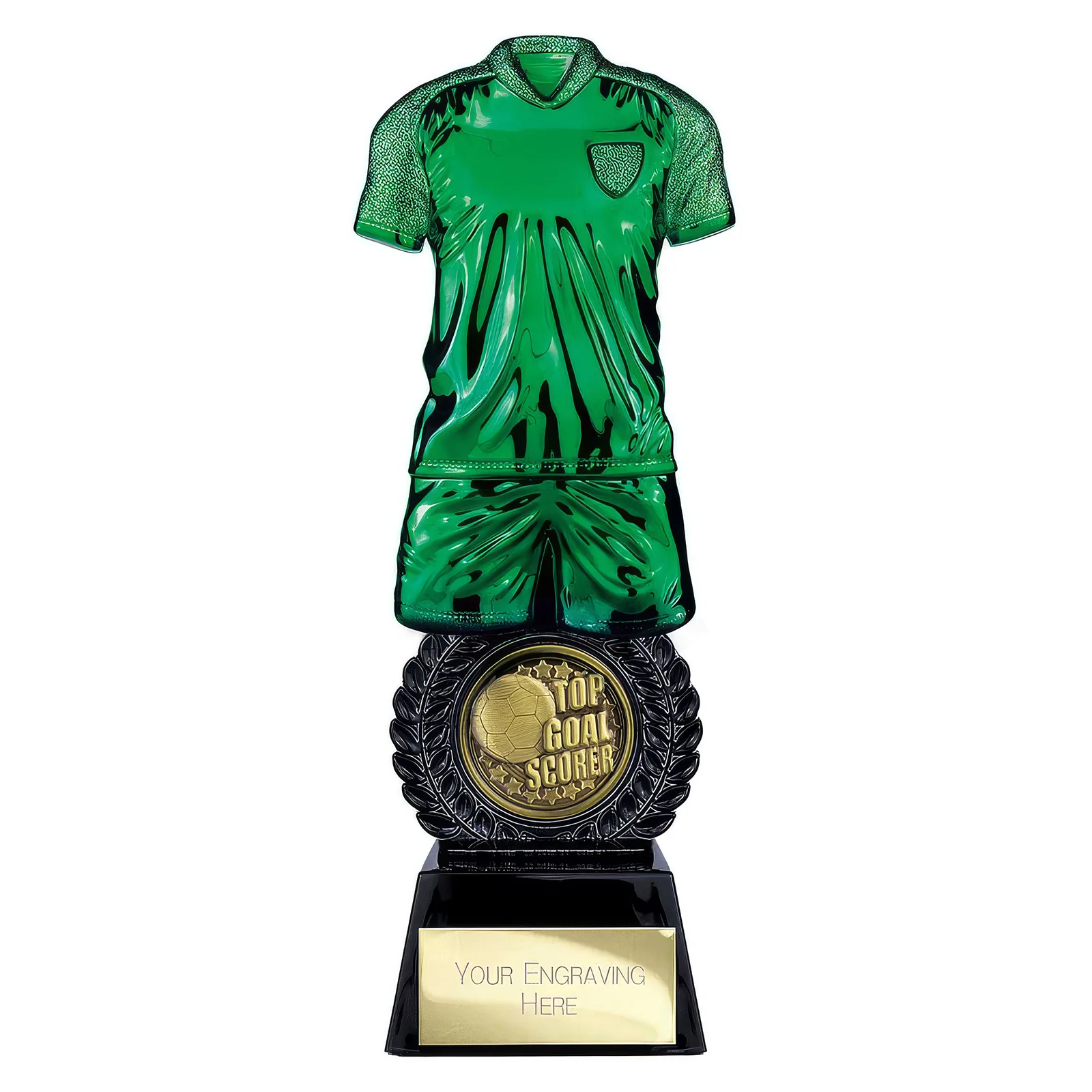 PW25060A Intensity Football Top Scorer Award Green & Carbon Black 260mm - Image 1