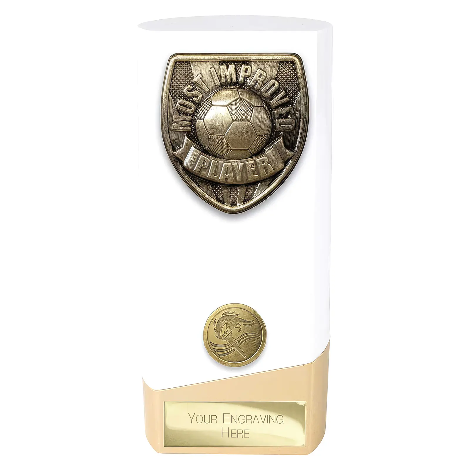 PW25107 Prime Cobra Most Improved Player Award White & Gold - Image 1