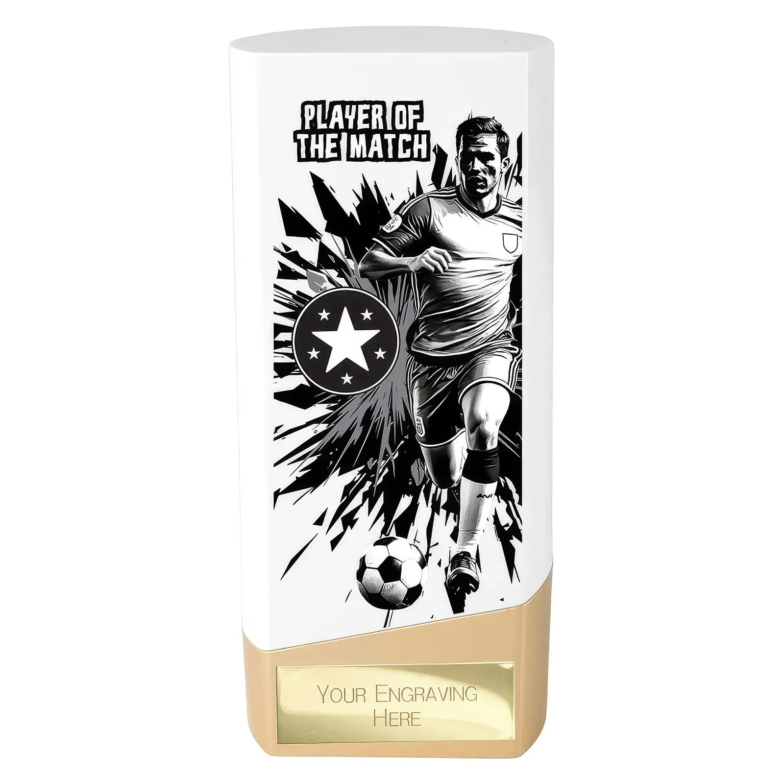 PW26129 Prime Heavyweight Player of the Match White & Gold - Image 1