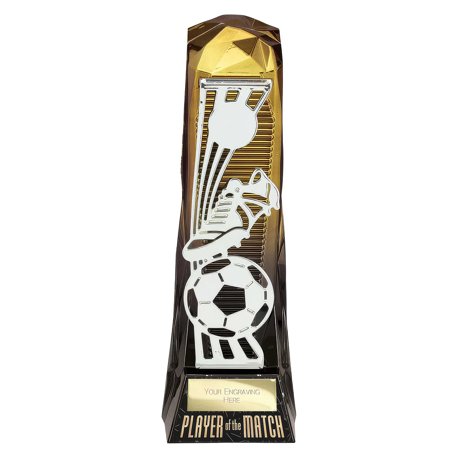 PX23121A Shard Football Player of the Match Award Gold to Black 230mm - Image 1