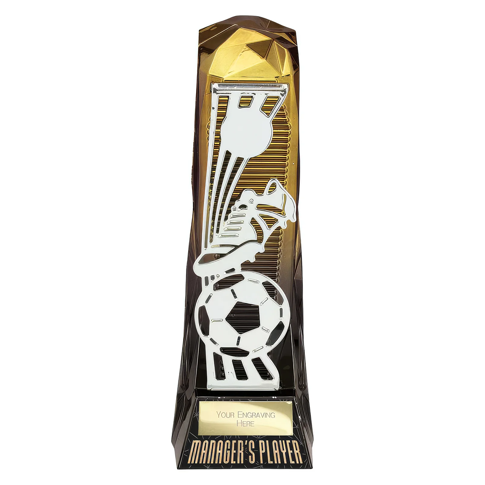 PX23127A Shard Football Managers Player Award Gold to Black 230mm - Image 1