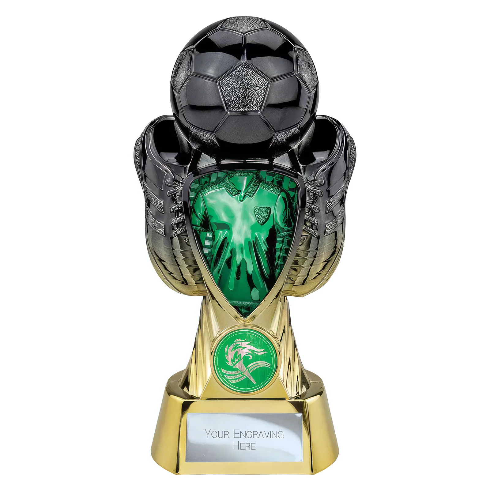 PX26092 Tournament Heavyweight Green Shirt Carbon Black &Gold - Image 1
