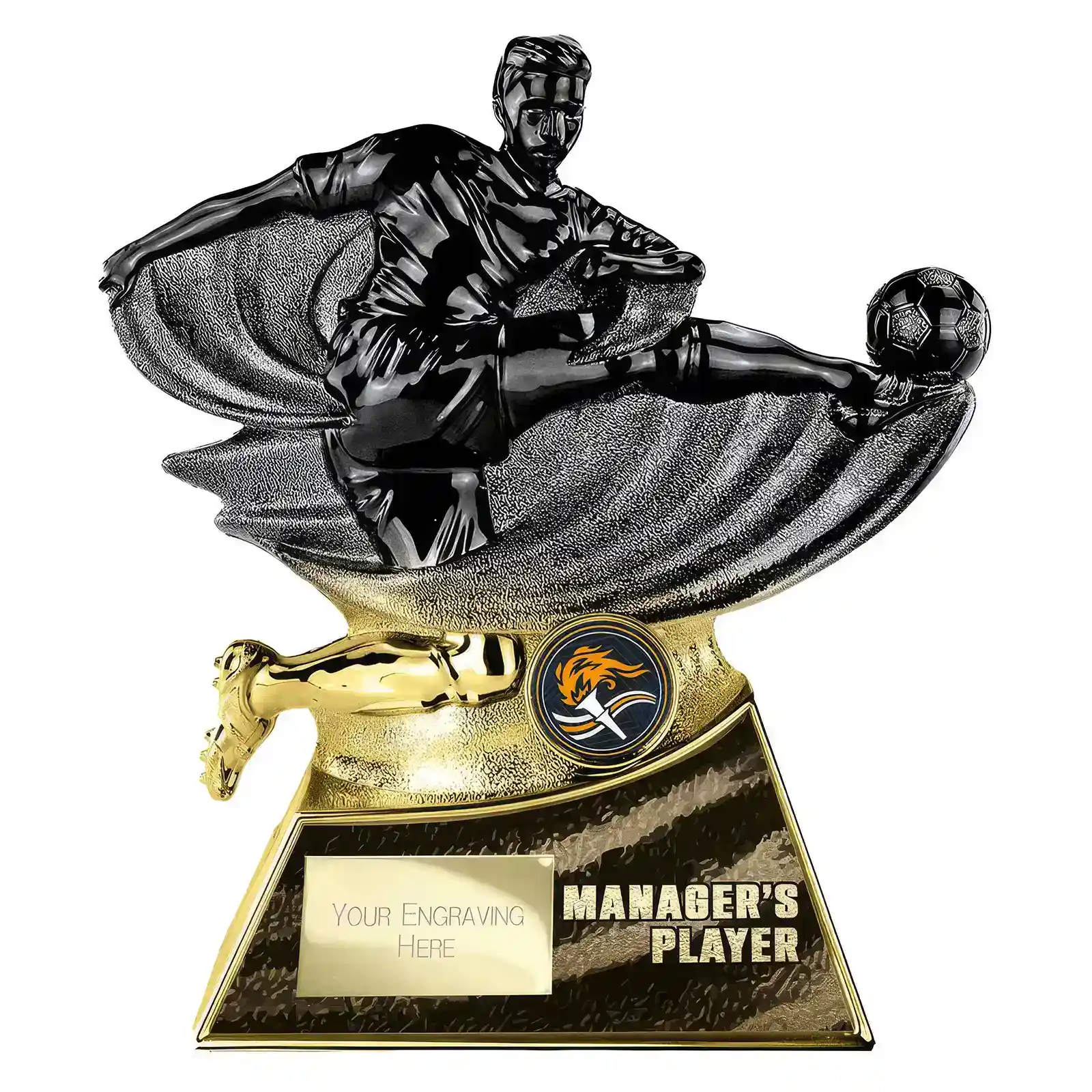 PX26189 Power Strike Football Managers Player Carbon Black & Gold - Image 1