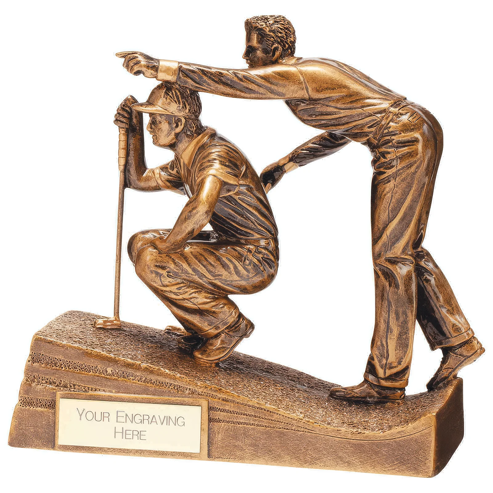 RF22196A Horizon Golf Putting Resin Figure Gold 150mm - Image 1